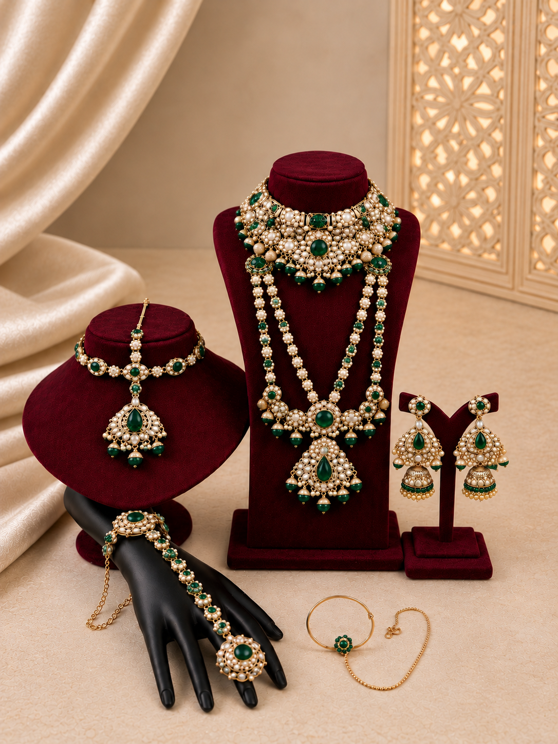 Green Bridal Jewellery D.No. 276