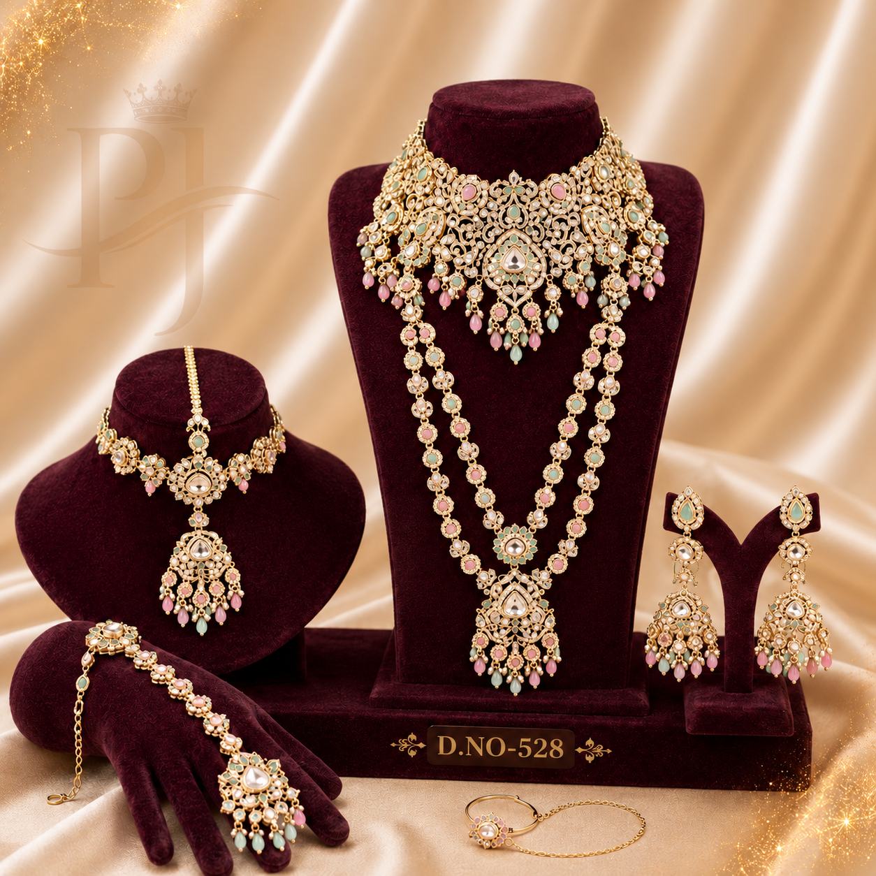 Mint-Pink Bridal Jewellery